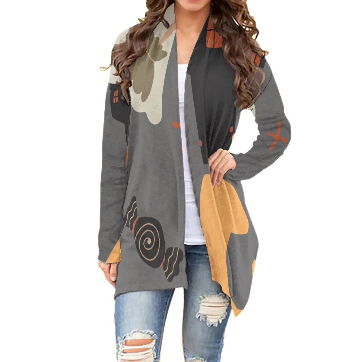 All-Over Print Women's Cardigan With Long Sleeve 194