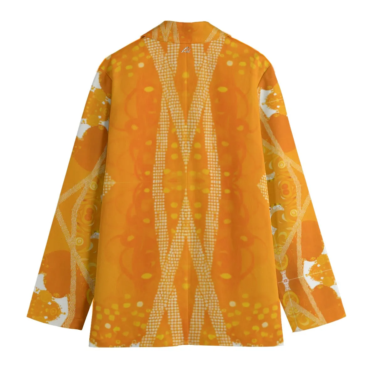 All-Over Print Women's Leisure Blazer | 245GSM Cotton 337 yellow, abstract pattern