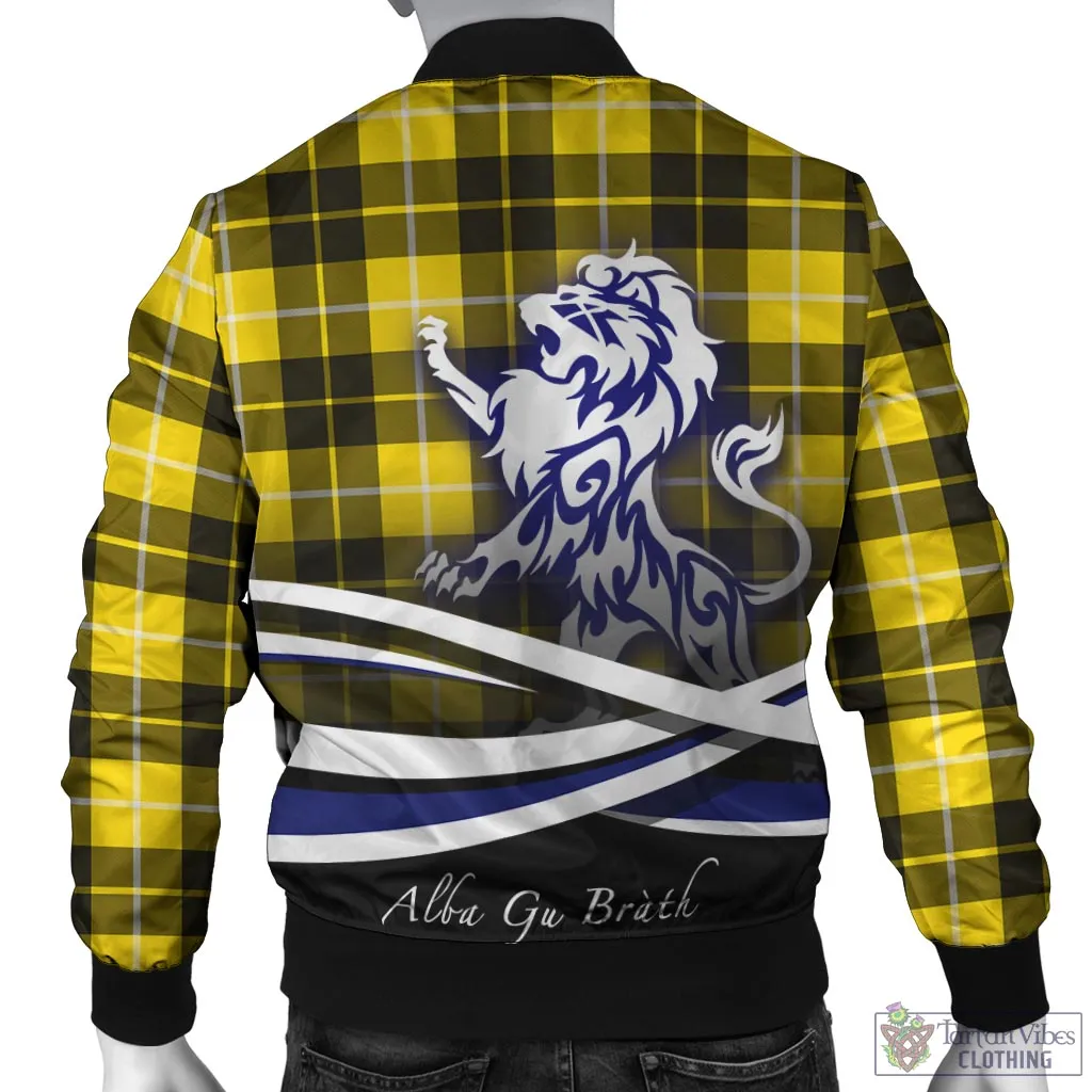 Barclay Dress Modern Tartan Bomber Jacket with Alba Gu Brath Regal Lion Emblem