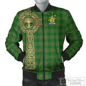 Beatty Irish Clan Tartan Bomber Jacket with Coat of Arms Celtic Tree of Life Style