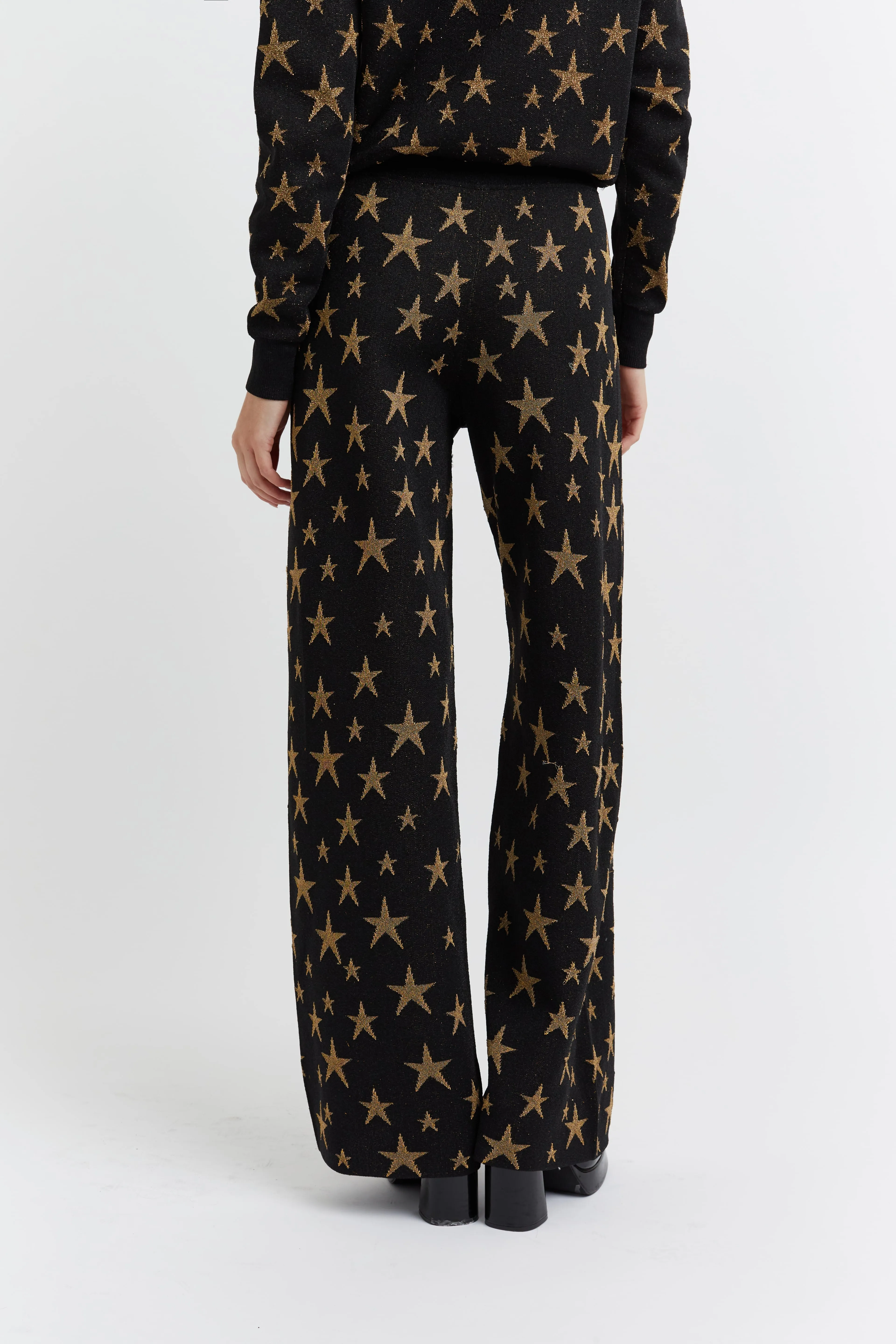 Black Lurex-Jacquard Star Trousers