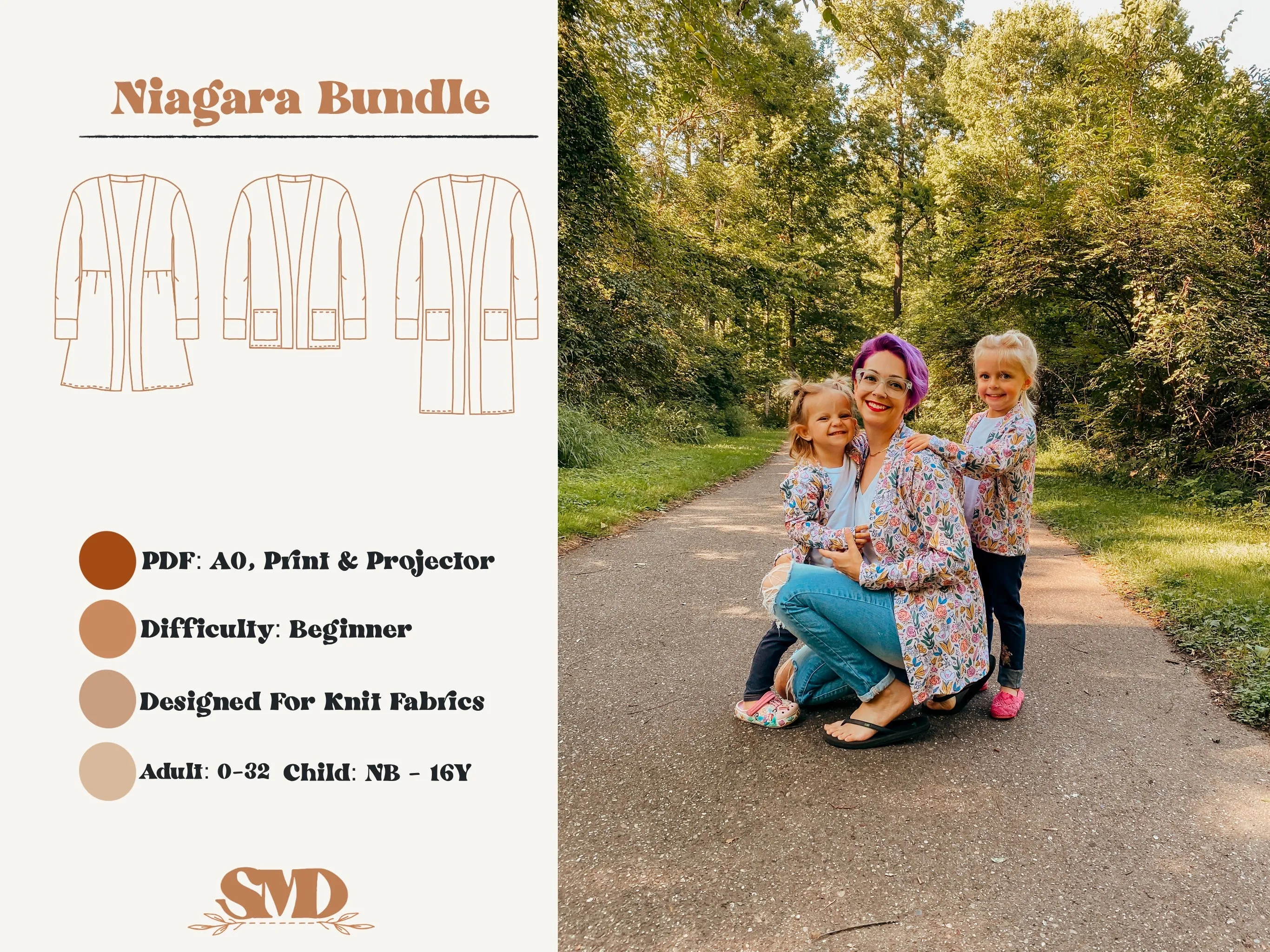 Bundle Niagara Cardigan Digital Sewing Pattern