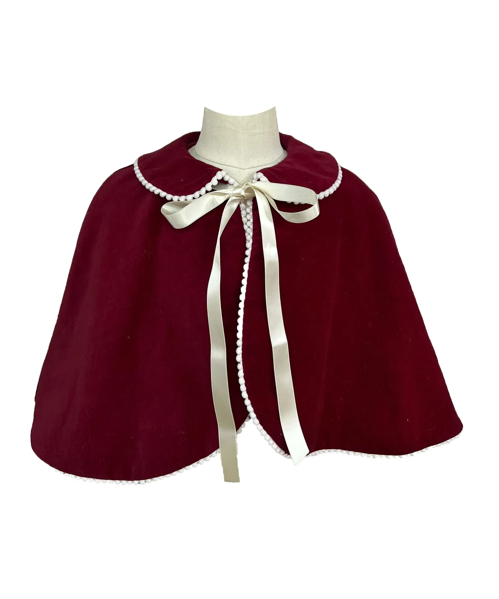 Burgundy Velvet Flower Girl Cape