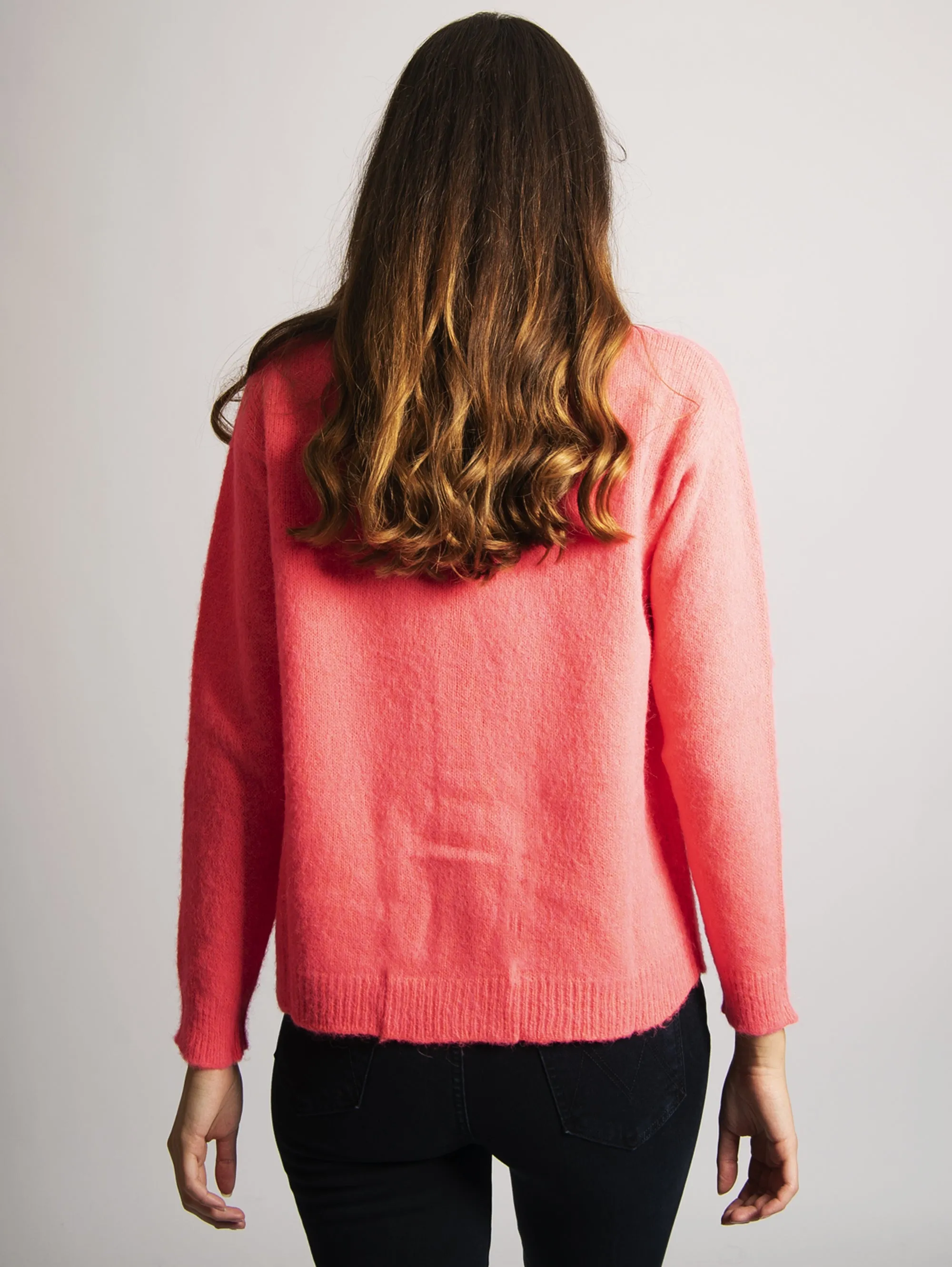 Cardigan con Bottoni Gioiello Coral