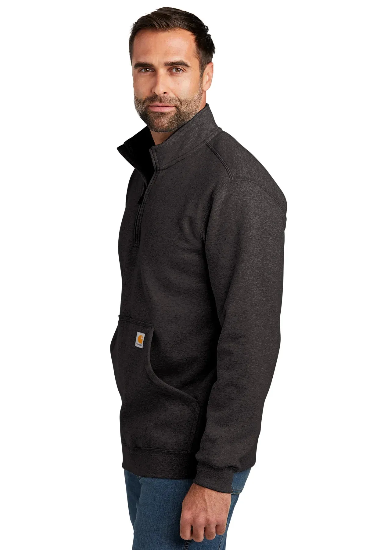 Carhartt Mock Neck Custom Sweatshirts, Carbon Heather