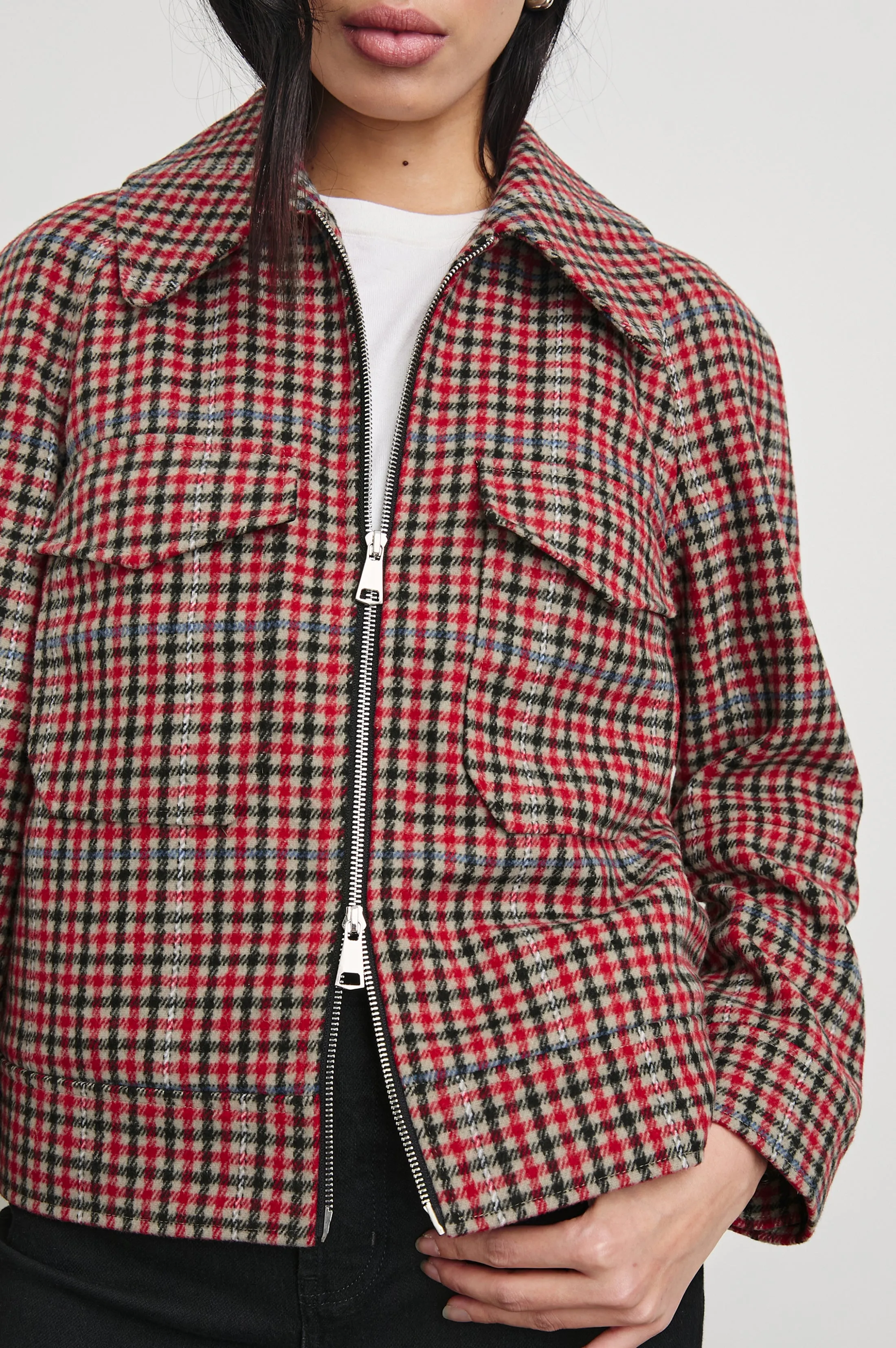 CHEYENNE JACKET - CRIMSON MINI CHECK