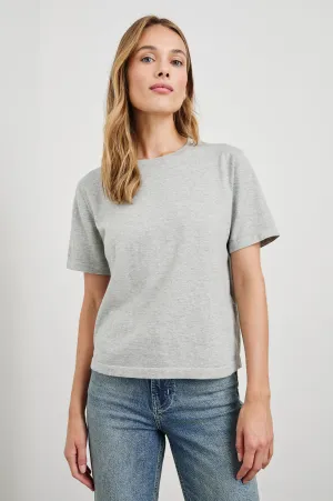 COTTON CASHMERE T-SHIRT - HEATHER GREY