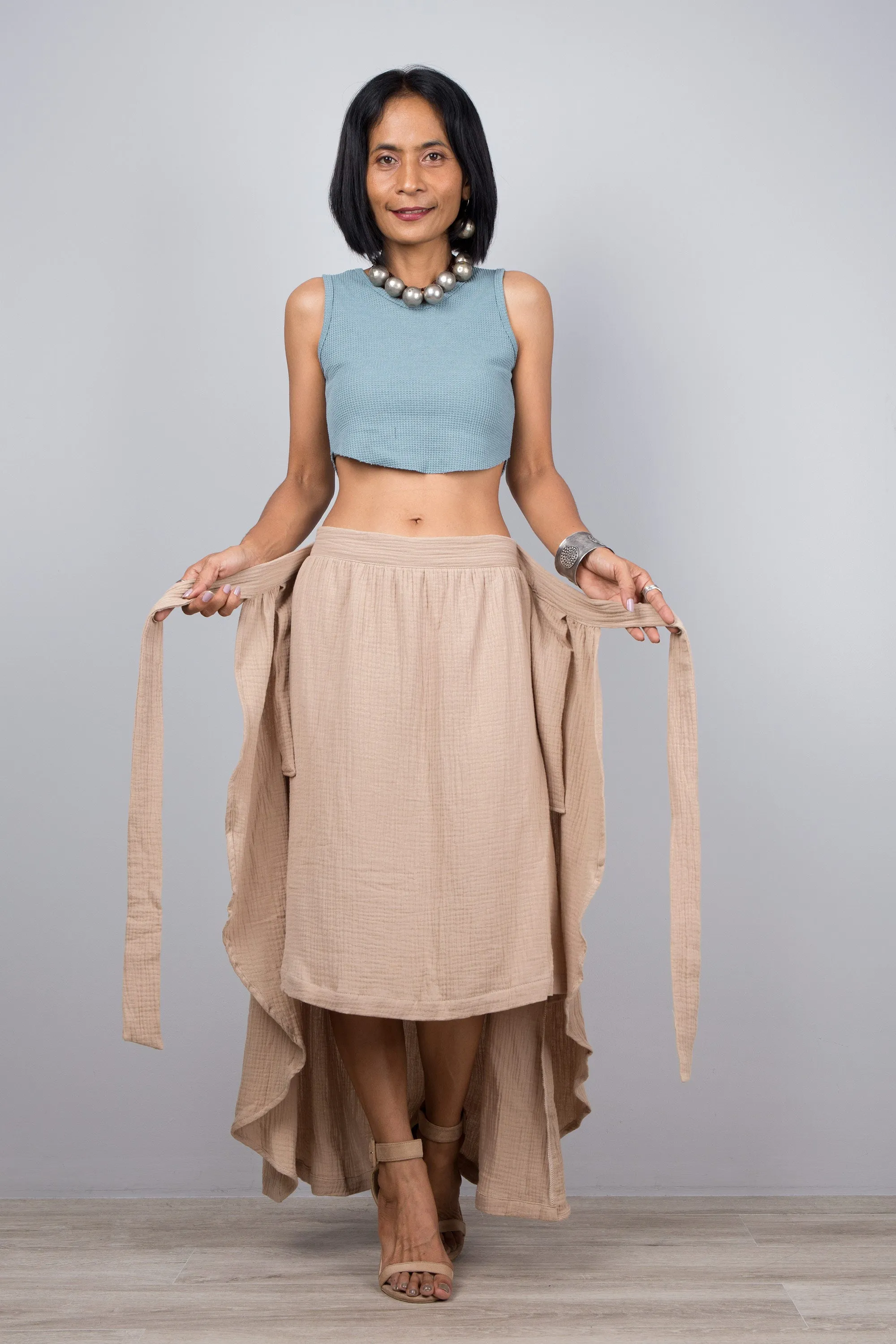 Cotton wrap skirt