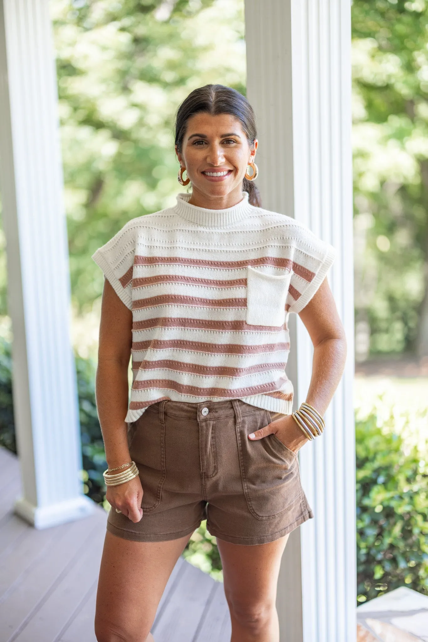 Fall Daze Brown Denim Shorts