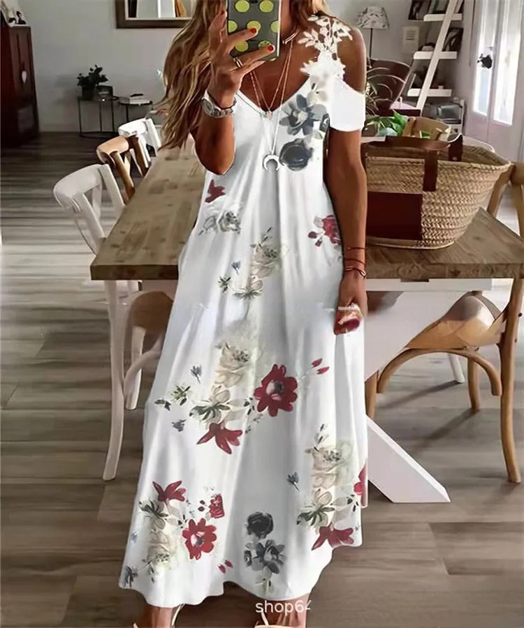 Floral Elegance White Dress for Women | Lucille