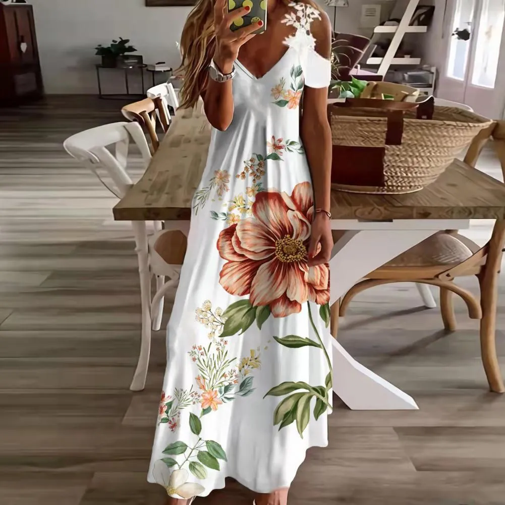 Floral Elegance White Dress for Women | Lucille