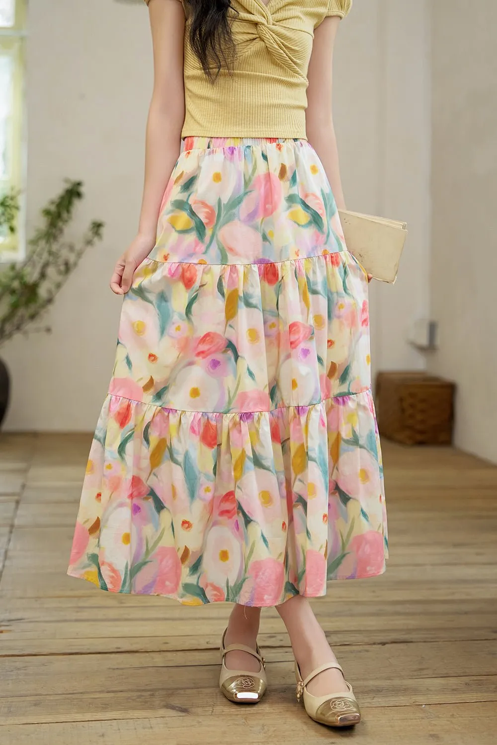 Floral Maxi Skirt for Women