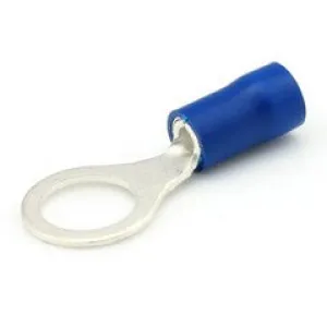 Insulated 10.5mm Ring Terminal - 1.5-2.5mm² Cable (Blue) Pack of 100