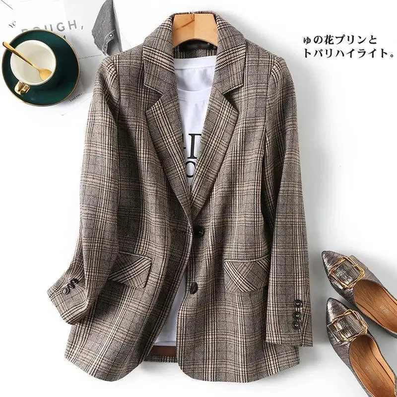 Long Sleeved Loose Mid-Length Blazer Suit Jacket