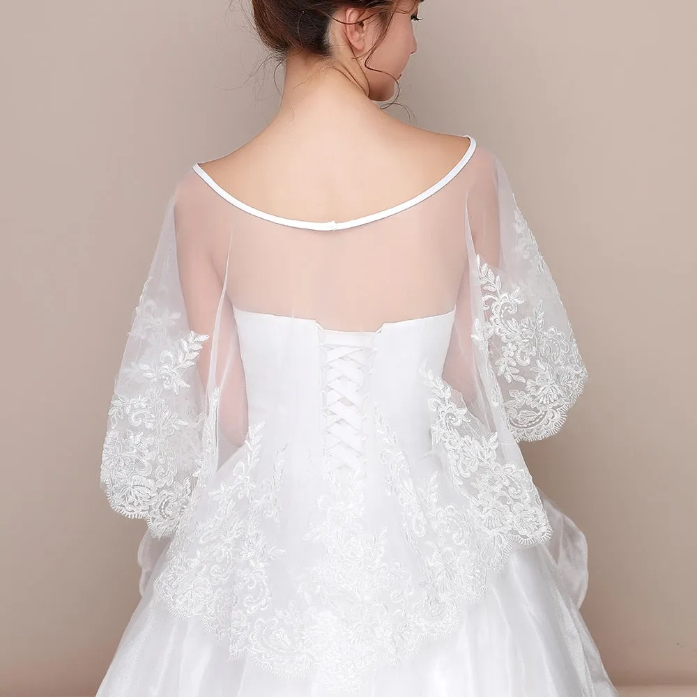 Lovely Light Ivory Lace Bridal Cape