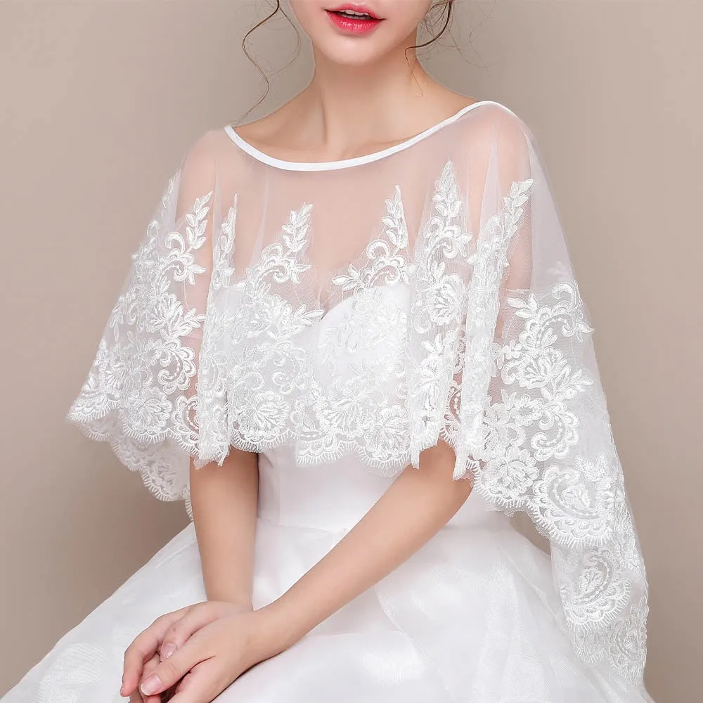 Lovely Light Ivory Lace Bridal Cape