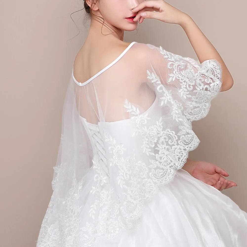 Lovely Light Ivory Lace Bridal Cape