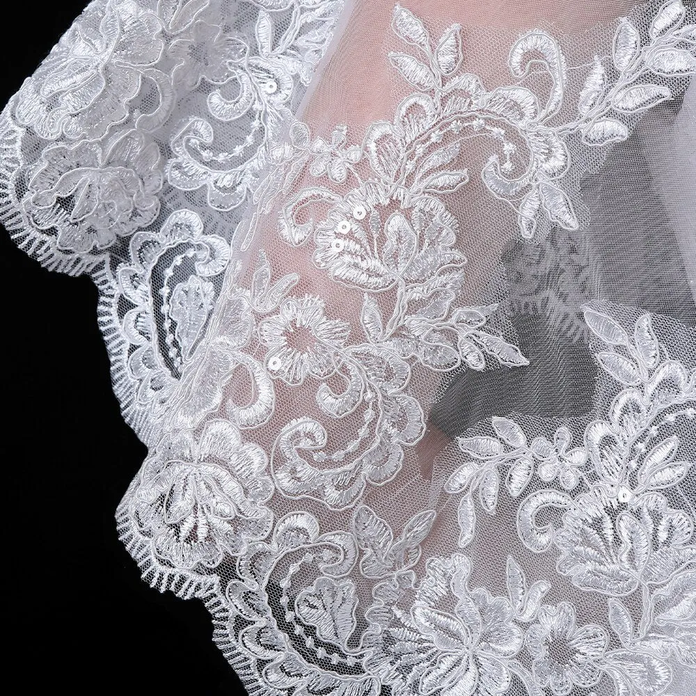 Lovely Light Ivory Lace Bridal Cape