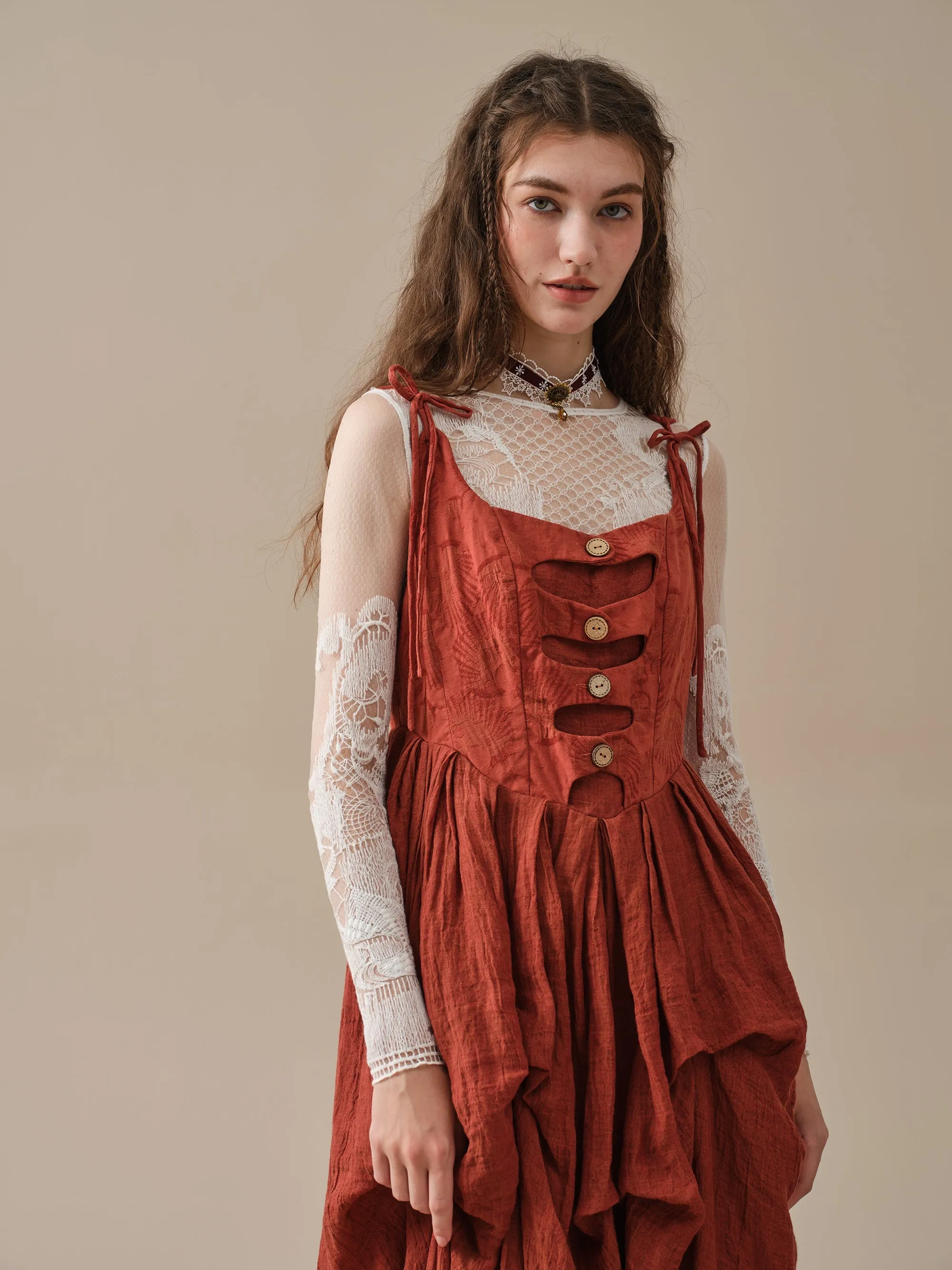 Luanni 17 | Corset Layered Linen Dress