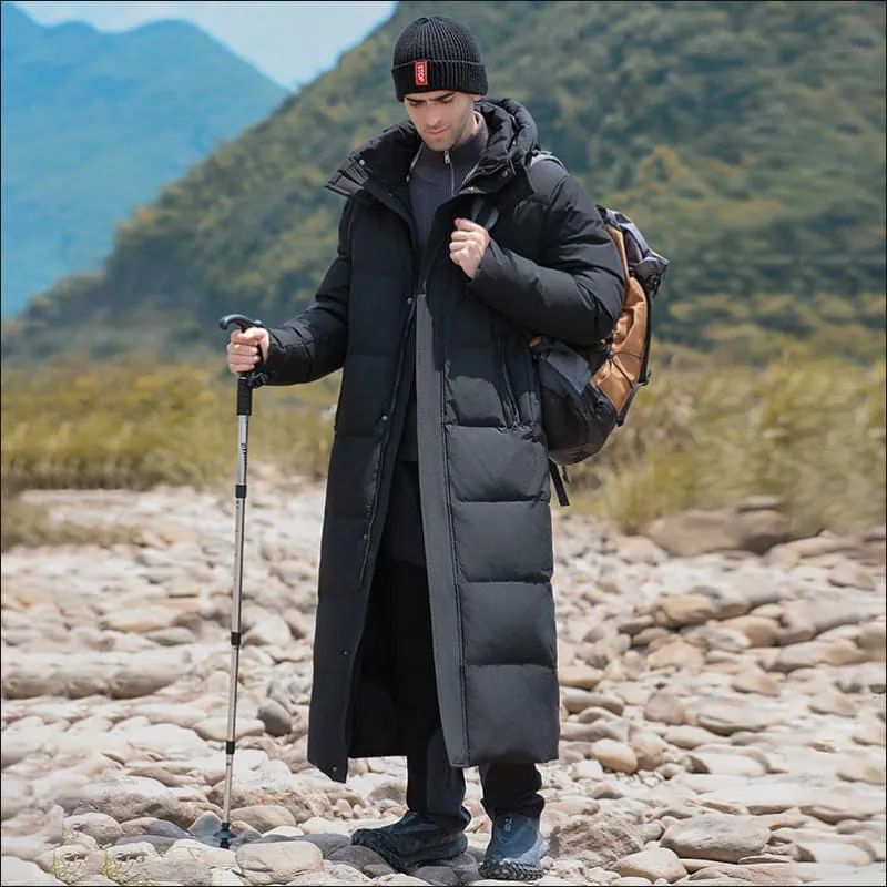 Men's Luxury Padded Quilted Long Coat for Stylish Comfort