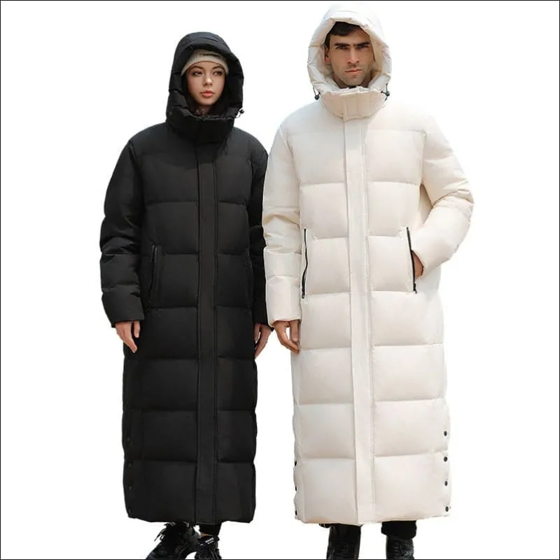 Men's Luxury Padded Quilted Long Coat for Stylish Comfort