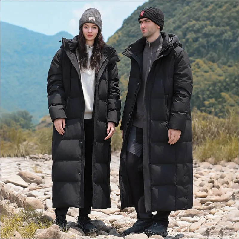 Men's Luxury Padded Quilted Long Coat for Stylish Comfort