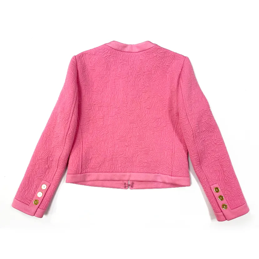 Moschino Couture Pink Logo Quilted Jacket