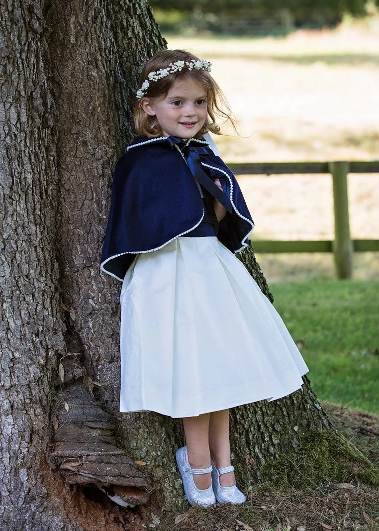 Navy Woollen Bridesmaid Cape