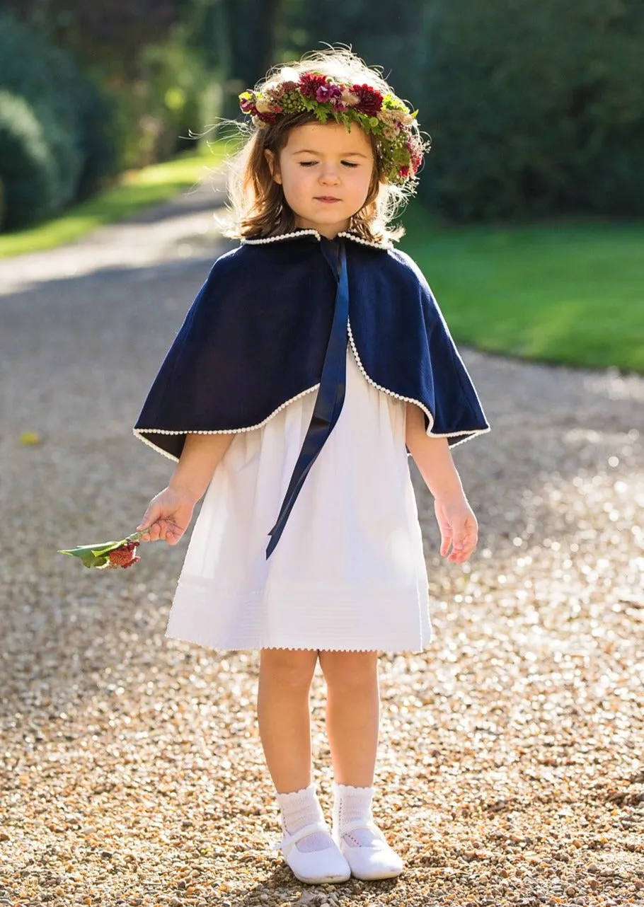 Navy Woollen Bridesmaid Cape