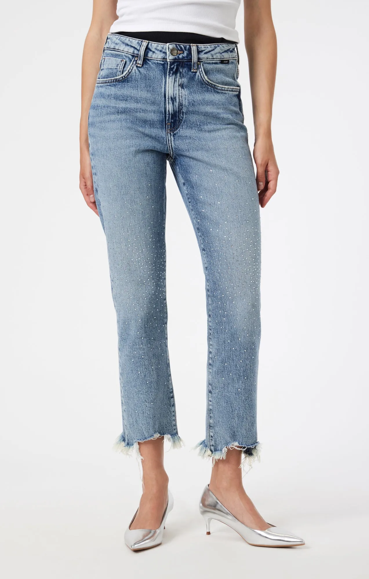 NEW YORK STRAIGHT LEG IN SHINY MID DENIM