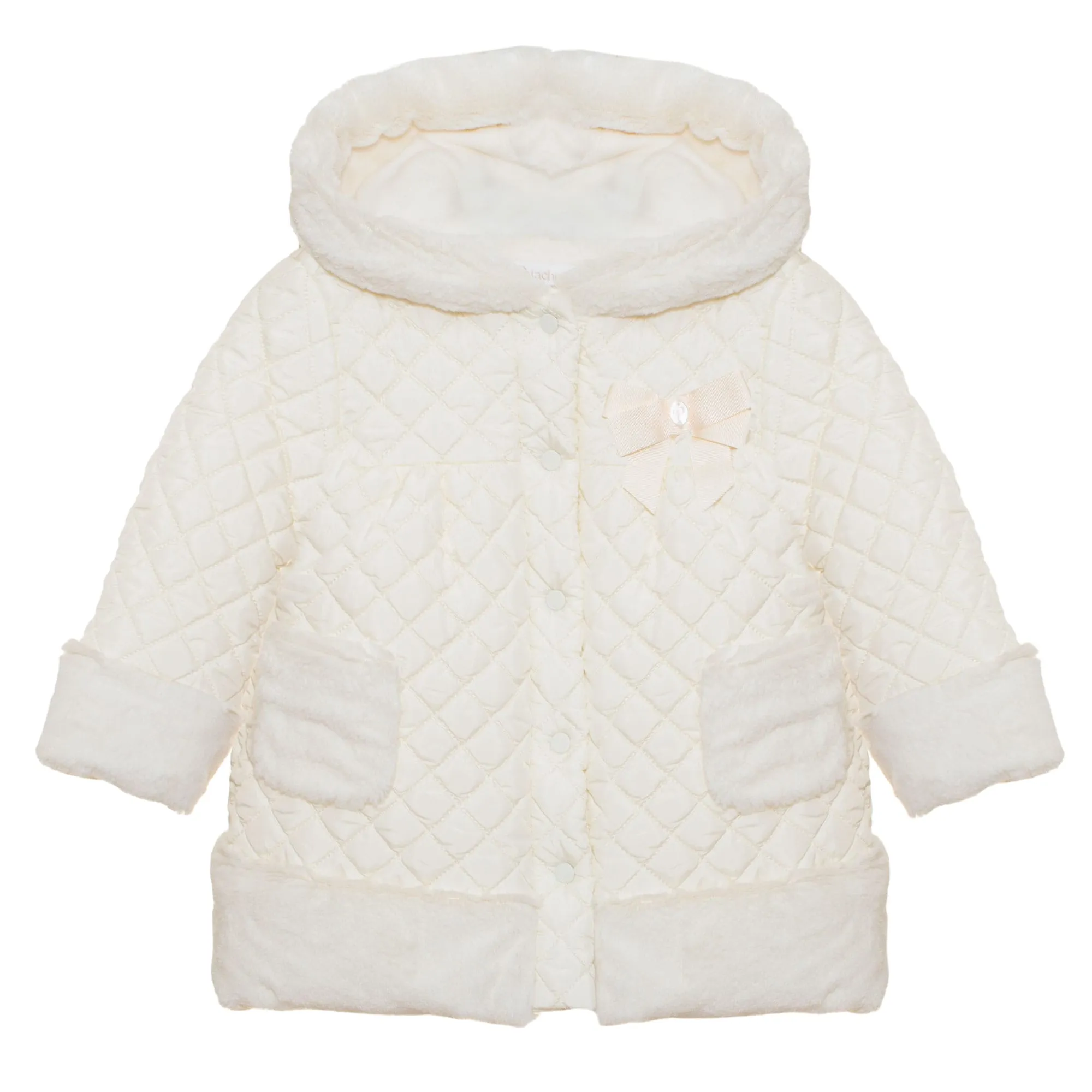 Patachou Ivory Hooded Padded Coat