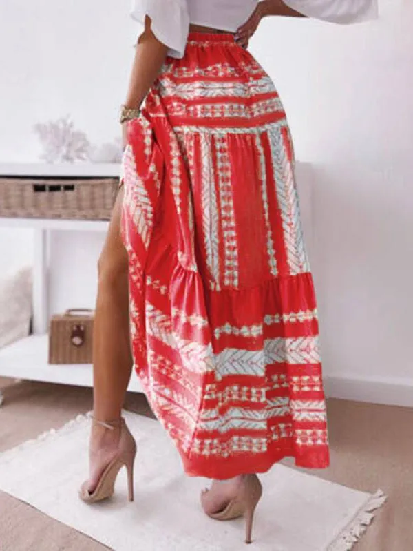 Patterned Maxi Skirt