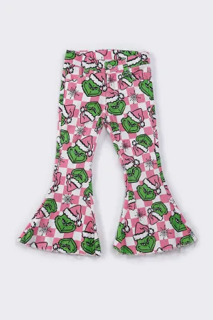 Pink christmas grinch bell denim jeans