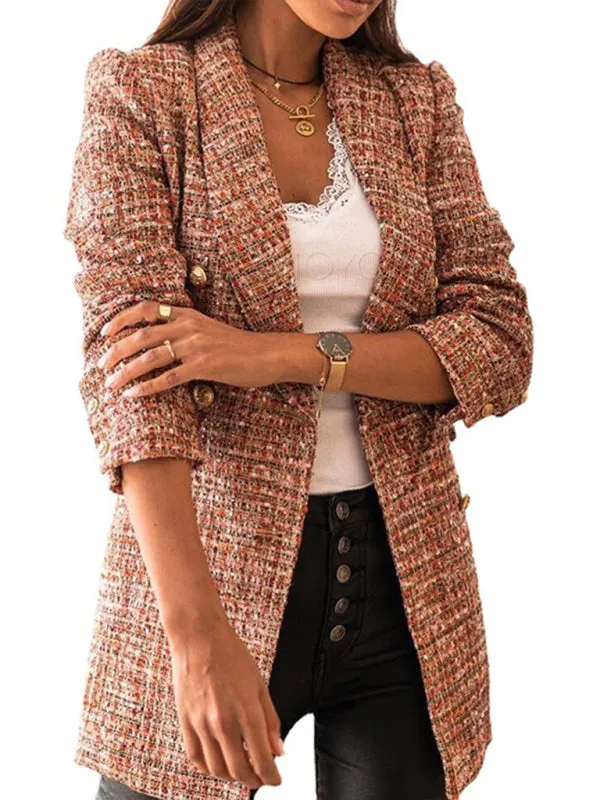 Plaid Double Breasted Blazer