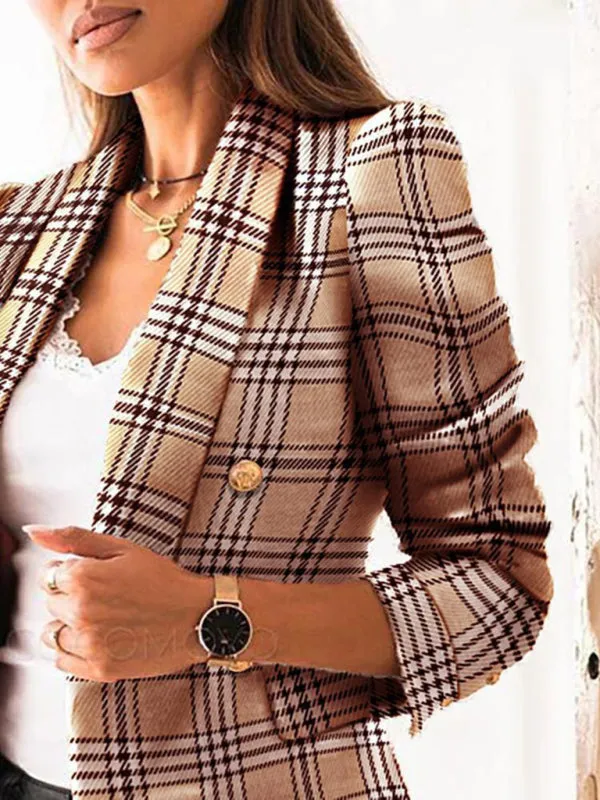 Plaid Double Breasted Blazer