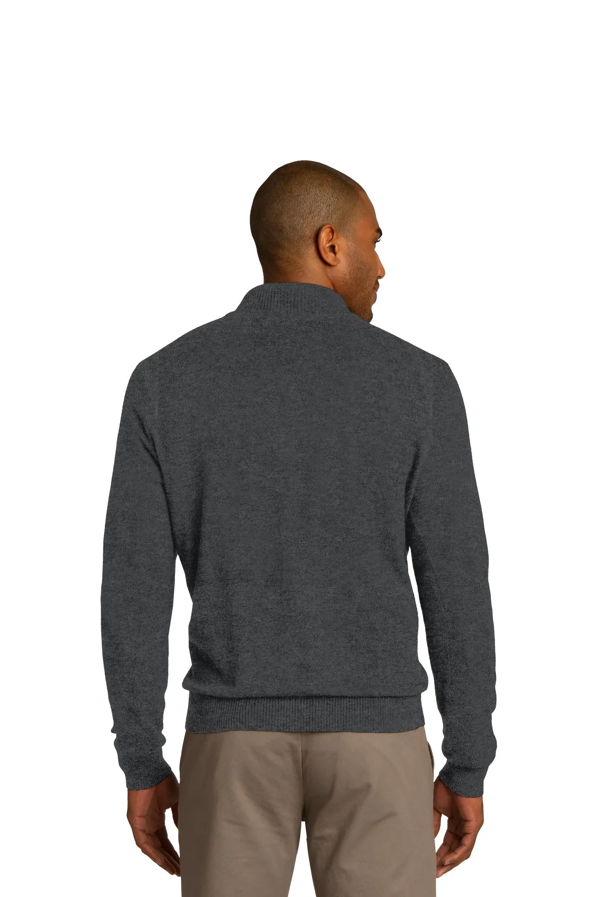 Port Authority 1/2-Zip Branded Sweaters, Charcoal Heather