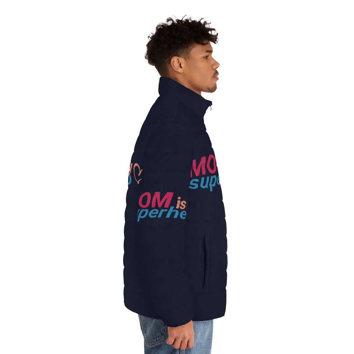 "Celebrate Your Superhero Mom with the Mom Is My Superhero Puffer Jacket"