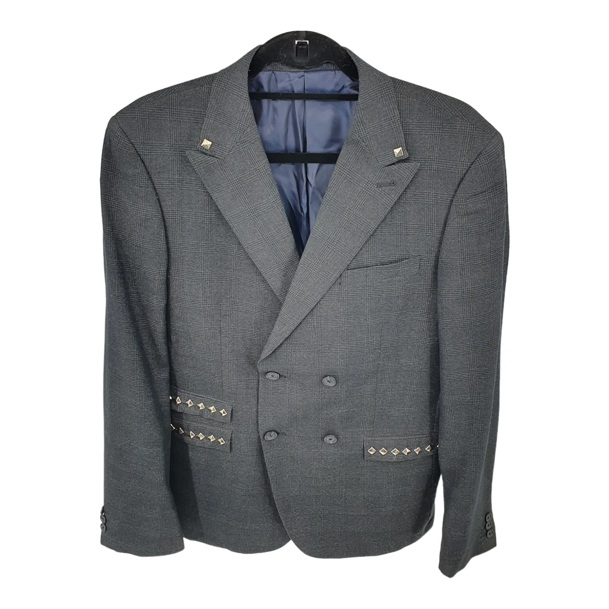 Re-Fashionedn Studded Grey Check Blazer 42"