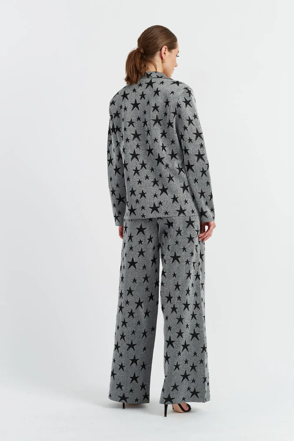 Silver Lurex-Jacquard Star Trousers