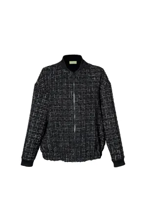 Una Checkered Bomber -  Black