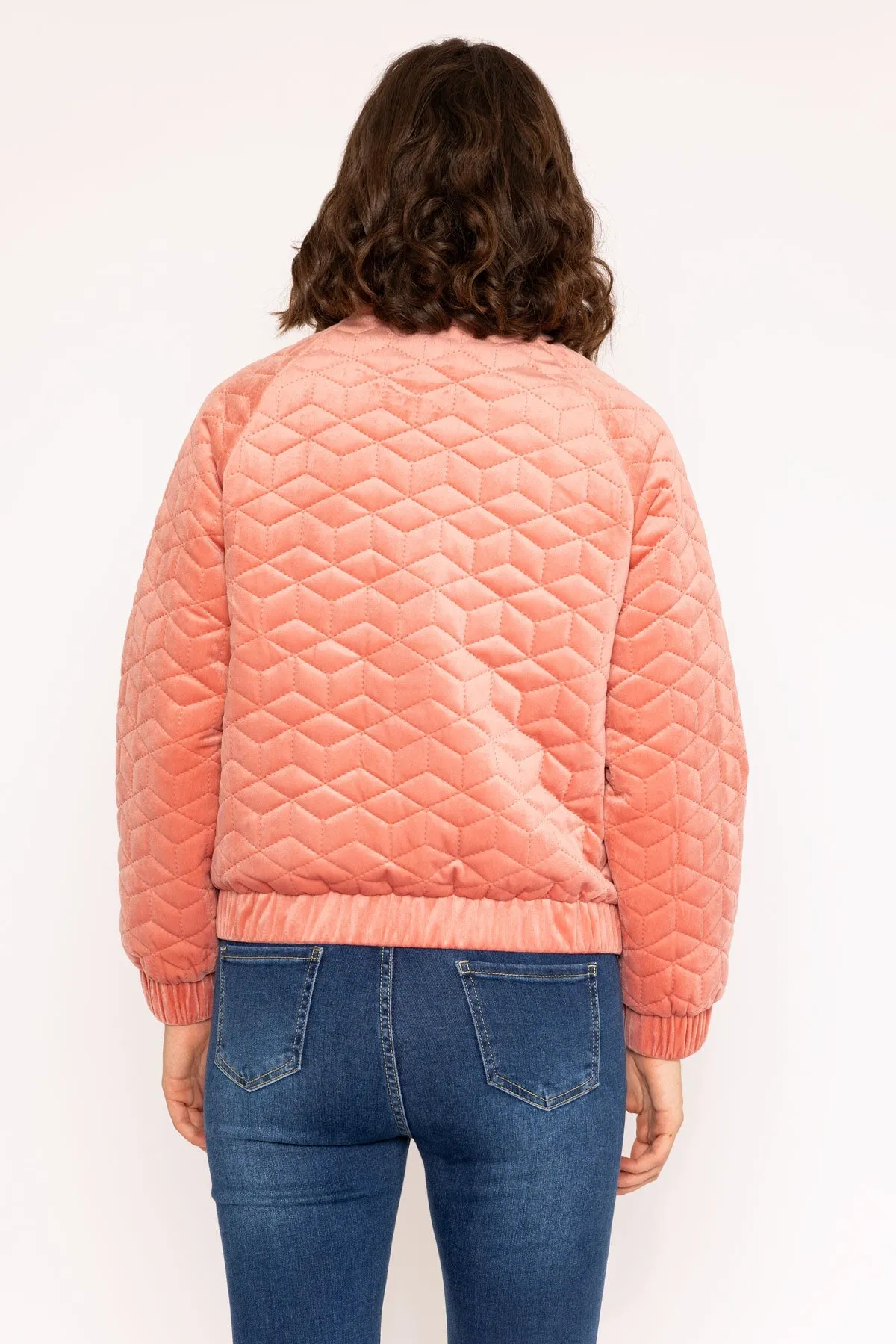 Velvet Bomber Jacket in Rose