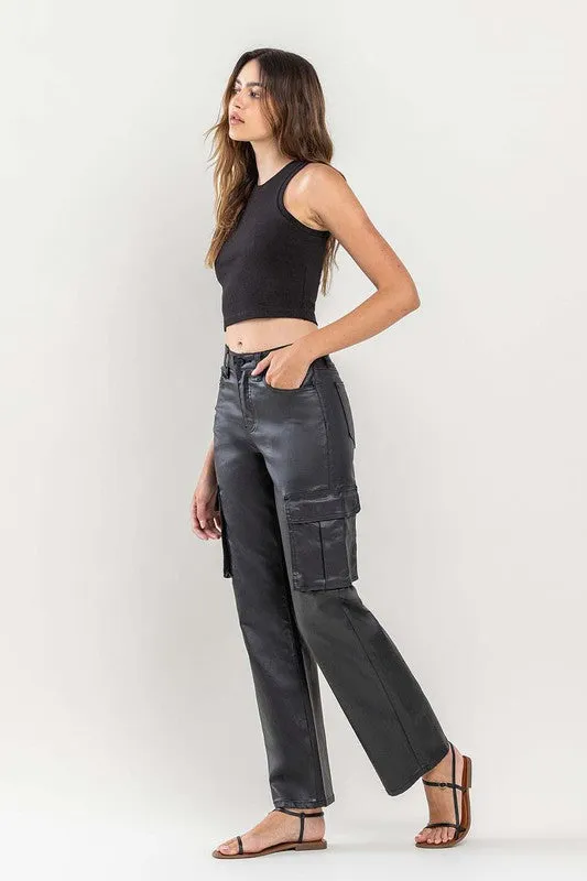 Vervet Coated Cargo Dad Jeans