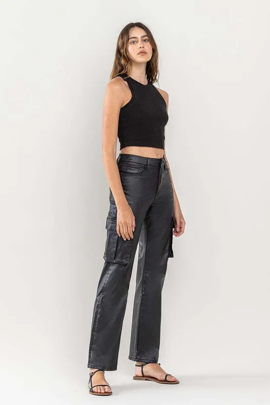 Vervet Coated Cargo Dad Jeans