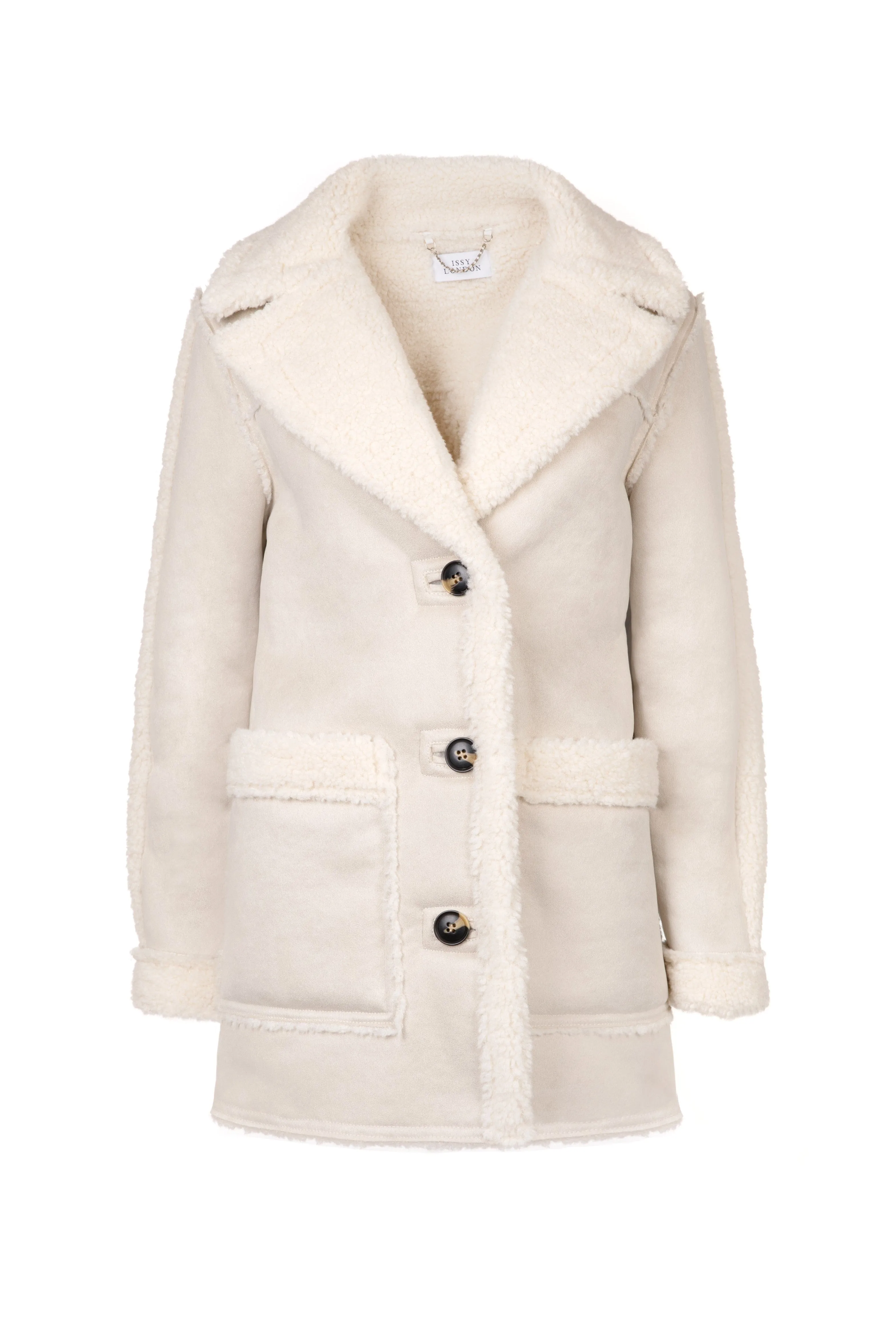 Weekend Doris Recycled Vegan Shearling Coat | Natural Stone