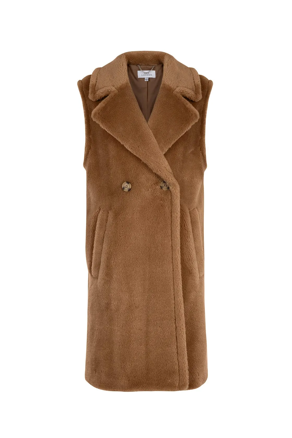 Weekend Rita Recycled Vegan Shearling Gilet | Camel