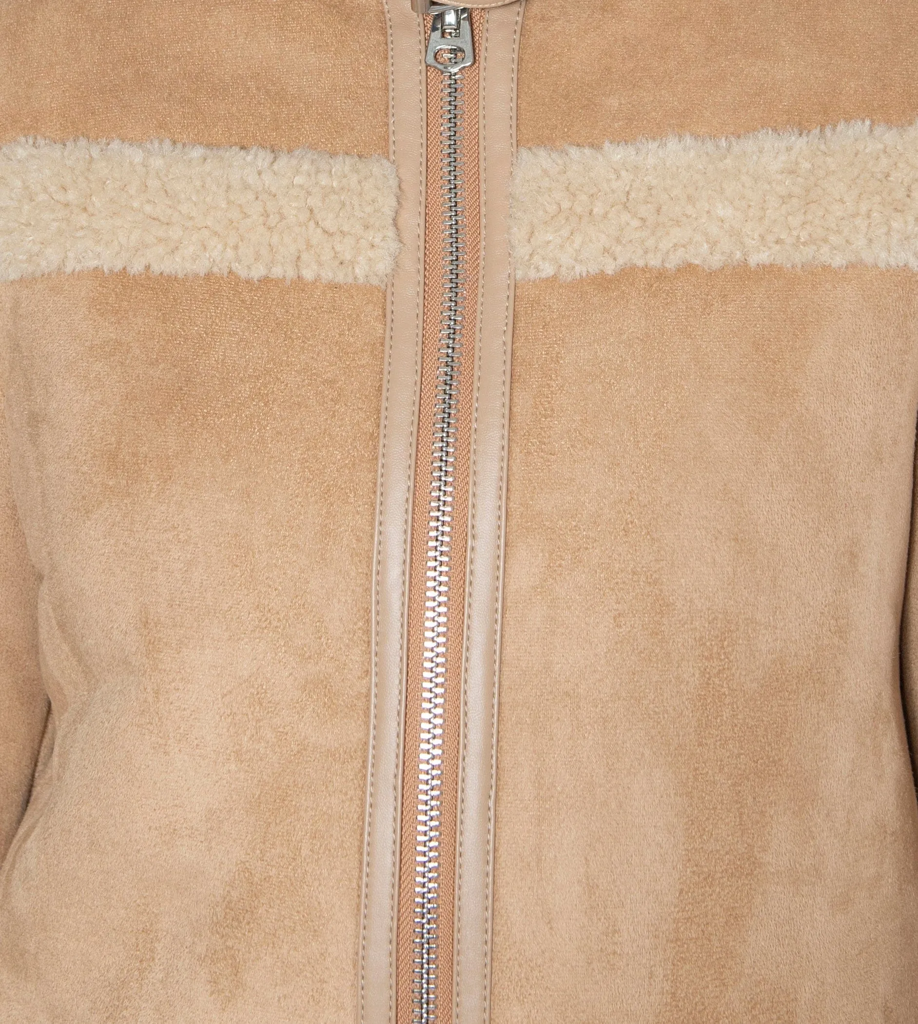 Weekend Vivien Panelled Recycled Vegan Shearling Coat | Tan