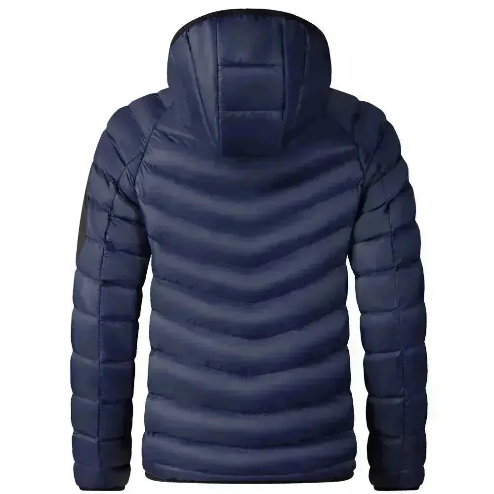 Winter Padded Thick Hooded Puffer Rain Jacket for men