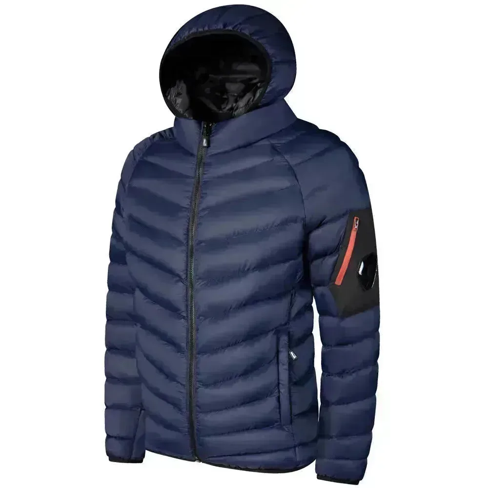 Winter Padded Thick Hooded Puffer Rain Jacket for men