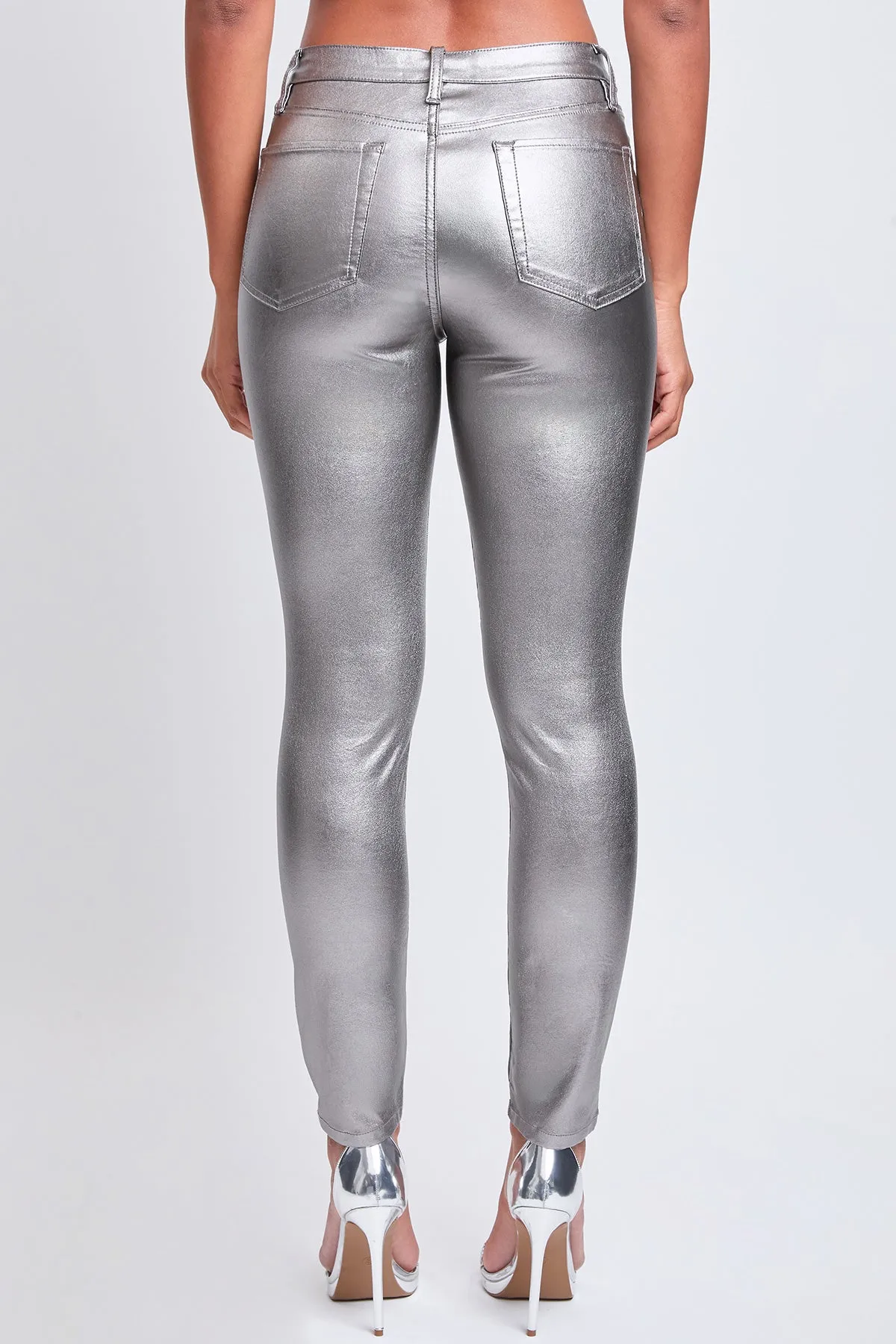 Women's Metallic Hyperstretch Skinny Pants, Smoke