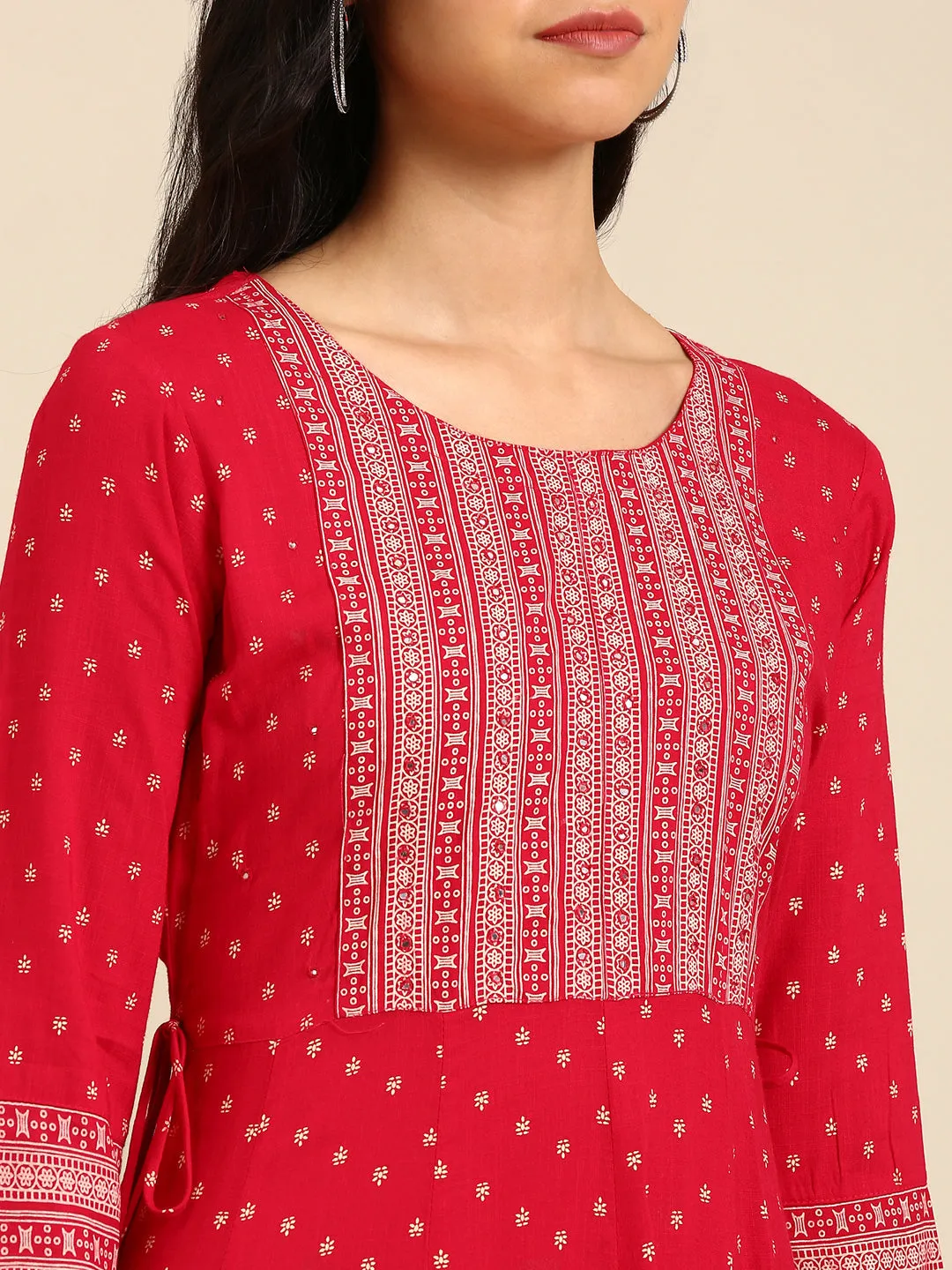 Women's Purple Printed Straight Kurta